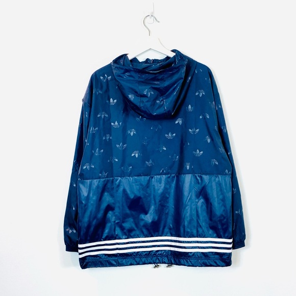 Adidas Blue Half Zip Wind Breaker Jacket - Picture 2 of 4